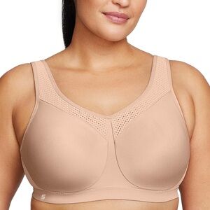 Glamorise Sport Bra #9066 Full Figure High Impact Wonderwire  Size 38C Cafe NEW